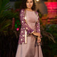 Exquisite Lavender Chanderi Princess-Cut Flared Gown with  Brocade Jacket Additional