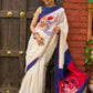 Hand-painted Pichwai inspired elegance on ivory chanderi saree