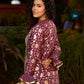Exquisite Lavender Chanderi Princess-Cut Flared Gown with  Brocade Jacket Additional