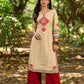 Sophisticated Beige Cotton Kurta with Statement Hand Block Design and Printed Hem Border