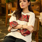 Whimsical White Cotton A-Line Top with Maroon Ajrakh Patch and Contrast Detailing
