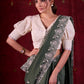 Sage Elegance Chanderi Saree Featuring All-Over Embroidery & Exquisite Heavy Border