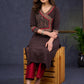 Beautiful-Black-Cotton-Ajrakh-Combination-Kurta-With-Highlighted-Ajrakh-Yoke--Pant-Optional
