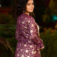 Exquisite Lavender Chanderi Princess-Cut Flared Gown with  Brocade Jacket Additional