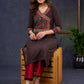 Beautiful-Black-Cotton-Ajrakh-Combination-Kurta-With-Highlighted-Ajrakh-Yoke--Pant-Optional