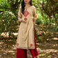 Sophisticated Beige Cotton Kurta with Statement Hand Block Design and Printed Hem Border