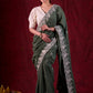 Sage Elegance Chanderi Saree Featuring All-Over Embroidery & Exquisite Heavy Border