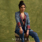 Dramatic Elegance: Indigo Blue Long Shrug With Exquisite Ajrakh Lining