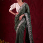 Sage Elegance Chanderi Saree Featuring All-Over Embroidery & Exquisite Heavy Border