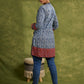 Dramatic Elegance: Indigo Blue Long Shrug With Exquisite Ajrakh Lining