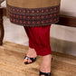 Timeless Beige Cotton Straight Kurta with Artistic Elephant Motif and Traditional Ajrakh Hem Border