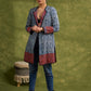 Dramatic Elegance: Indigo Blue Long Shrug With Exquisite Ajrakh Lining