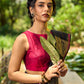 Vibrant Magenta Cotton Silk Sleeveless Boat Neck Blouse