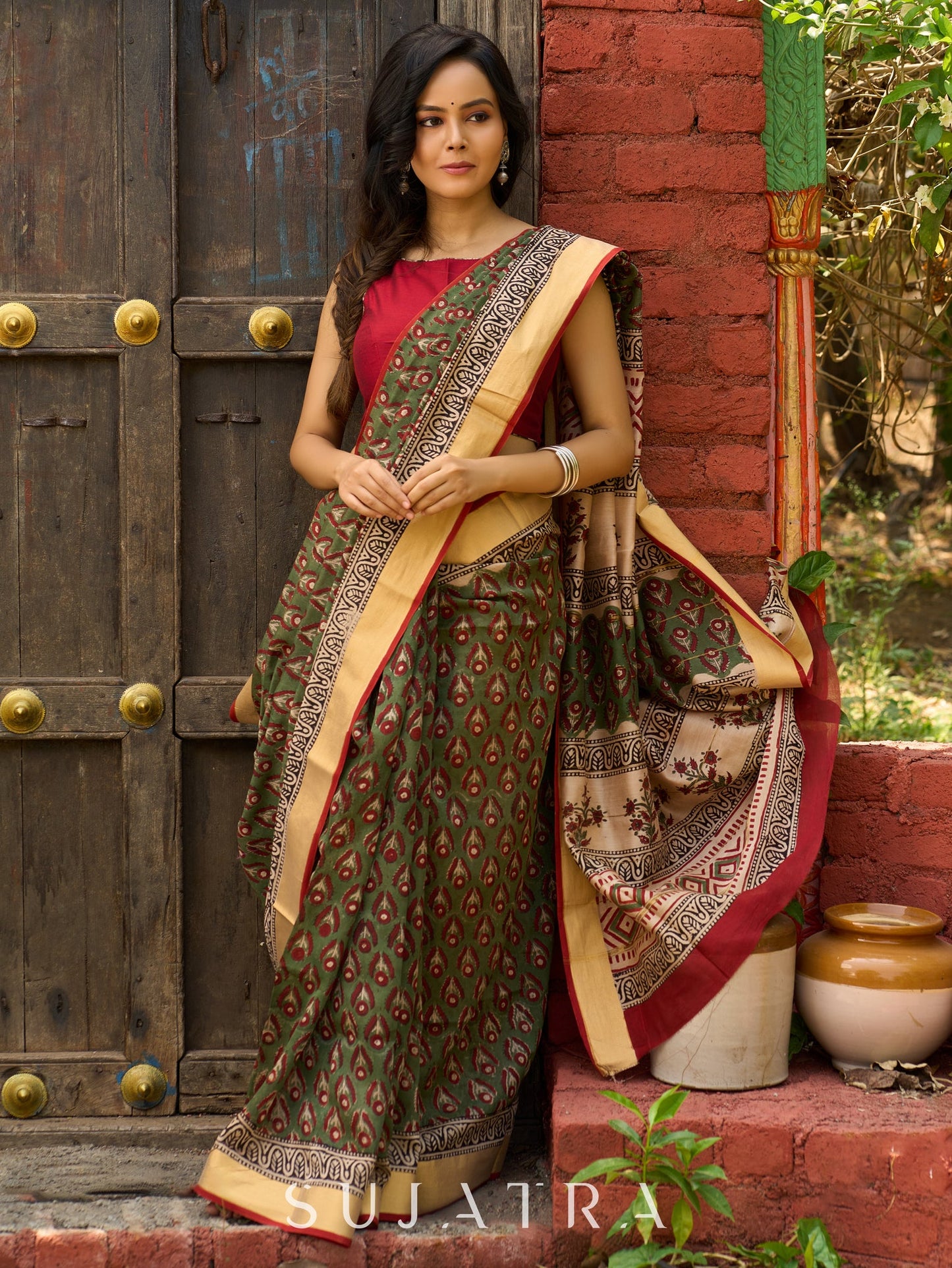 Hand block printed Chanderi saree, earthy elegance with a hint of heritage