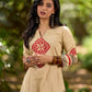 Sophisticated Beige Cotton Kurta with Statement Hand Block Design and Printed Hem Border
