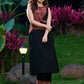 Modern Black Cotton Kurta with Asymmetric Maroon Ajrakh Patch Panel and Strap Details