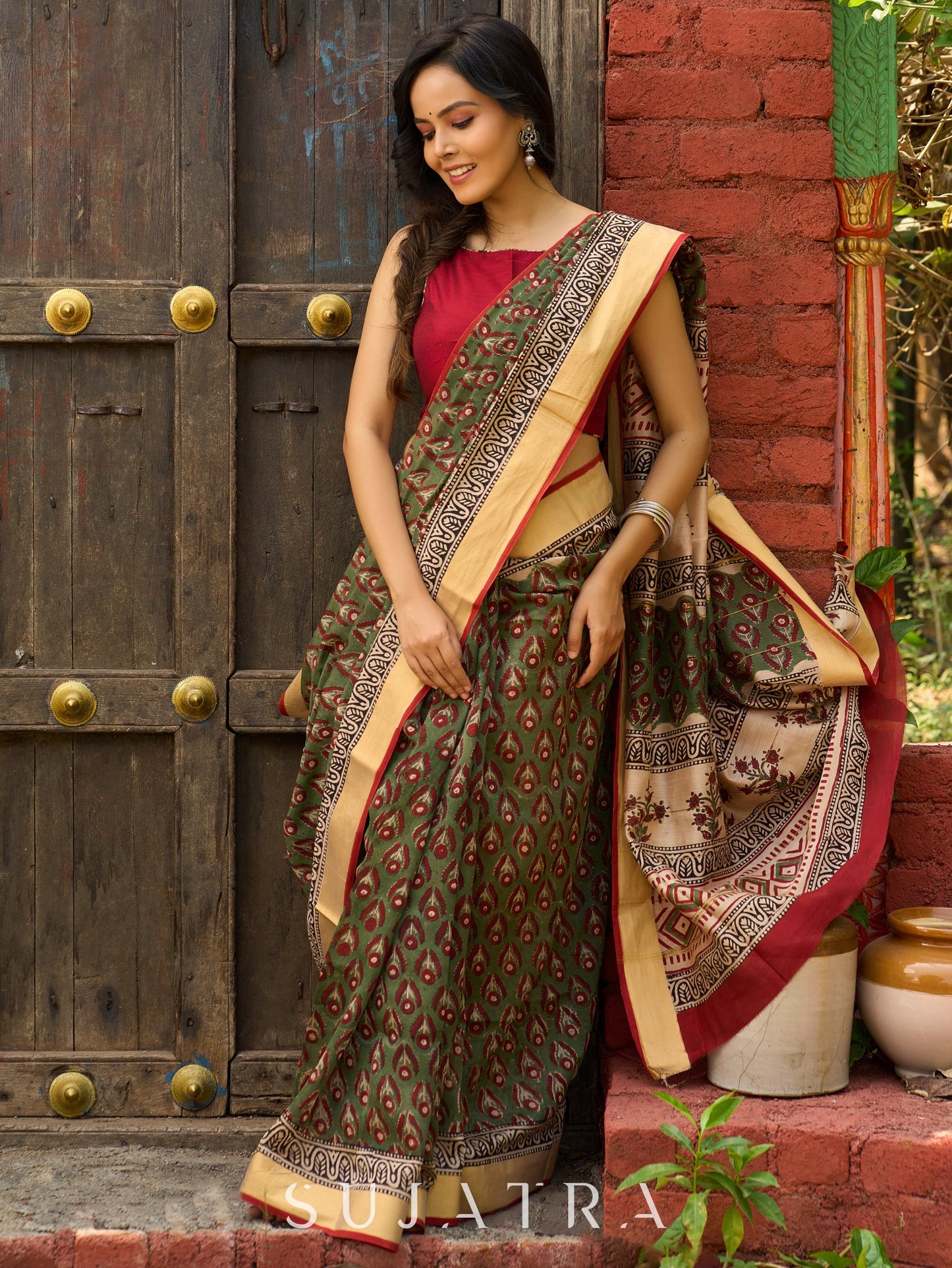 Hand block printed Chanderi saree, earthy elegance with a hint of heritage