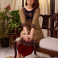 Timeless Beige Cotton Straight Kurta with Artistic Elephant Motif and Traditional Ajrakh Hem Border