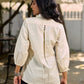 Ivory Cotton Flex Shirt Featuring Soft Gathered Sleeves