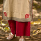 Sophisticated Beige Cotton Kurta with Statement Hand Block Design and Printed Hem Border