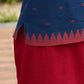 Ikat & Jamdani design Fusion Maroon Top & Skirt with Additional Ikat Accent Shrug