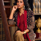 Ajrakh Black Cotton Jacket With Contrasting Maroon Silk Collar