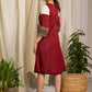 Chic dual-tone cotton dress featuring intricate geometric block print artistry