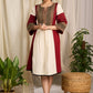 Chic dual-tone cotton dress featuring intricate geometric block print artistry