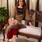 Timeless Beige Cotton Straight Kurta with Artistic Elephant Motif and Traditional Ajrakh Hem Border