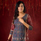 Rustic Harmony Blue–Maroon Combination Ajrakh Cotton Kurta with Delicate Embroidery