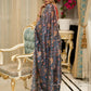 Exclusive floral printed saree with delicate hand embroidery and scalloped embroidered edges