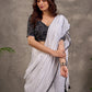 Black Bandhani Print Viscose Blouse with Deep V Neckline