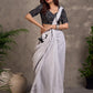 Black Bandhani Print Viscose Blouse with Deep V Neckline