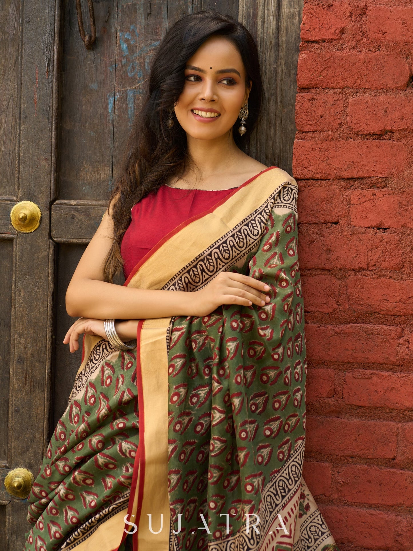 Hand block printed Chanderi saree, earthy elegance with a hint of heritage
