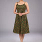 Classic Green Ajrakh Strappy Flared Dress