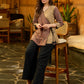Ajrakh Heritage Wrap Cotton Top in Earthy Beige