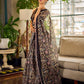 Mystic Black Kalamkari Print Chanderi Saree with Dotted Border & Pink Hem