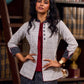 Timeless White Woven Ikat Cotton Jacket With Black Ikat Collar, Cuffs, And Maroon Highlights