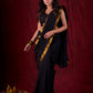 Black Luxe Saree Featuring All-Over Sequins and Ornate Zari Border