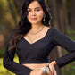 Classic Black Cotton Silk Full Sleeves Blouse