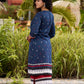 Ikat & Jamdani design Fusion Maroon Top & Skirt with Additional Ikat Accent Shrug
