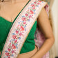 Blush pink floral fantasy chanderi saree draped with embroidered border