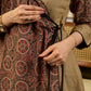 Ajrakh Heritage Wrap Cotton Top in Earthy Beige