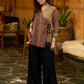 Ajrakh Heritage Wrap Cotton Top in Earthy Beige