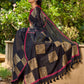 Timeless Black Cotton Saree with Classic Hand Block Print and Contrasting Border Detailing