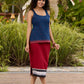 Ikat & Jamdani design Fusion Maroon Top & Skirt with Additional Ikat Accent Shrug