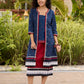 Ikat & Jamdani design Fusion Maroon Top & Skirt with Additional Ikat Accent Shrug