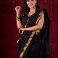 Black Luxe Saree Featuring All-Over Sequins and Ornate Zari Border