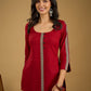 Elegant maroon cotton top highlighted with beautiful border detailing.