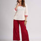 Ivory Cotton Straight Top with Madhubani Hand Painted Sleeves and Pockets